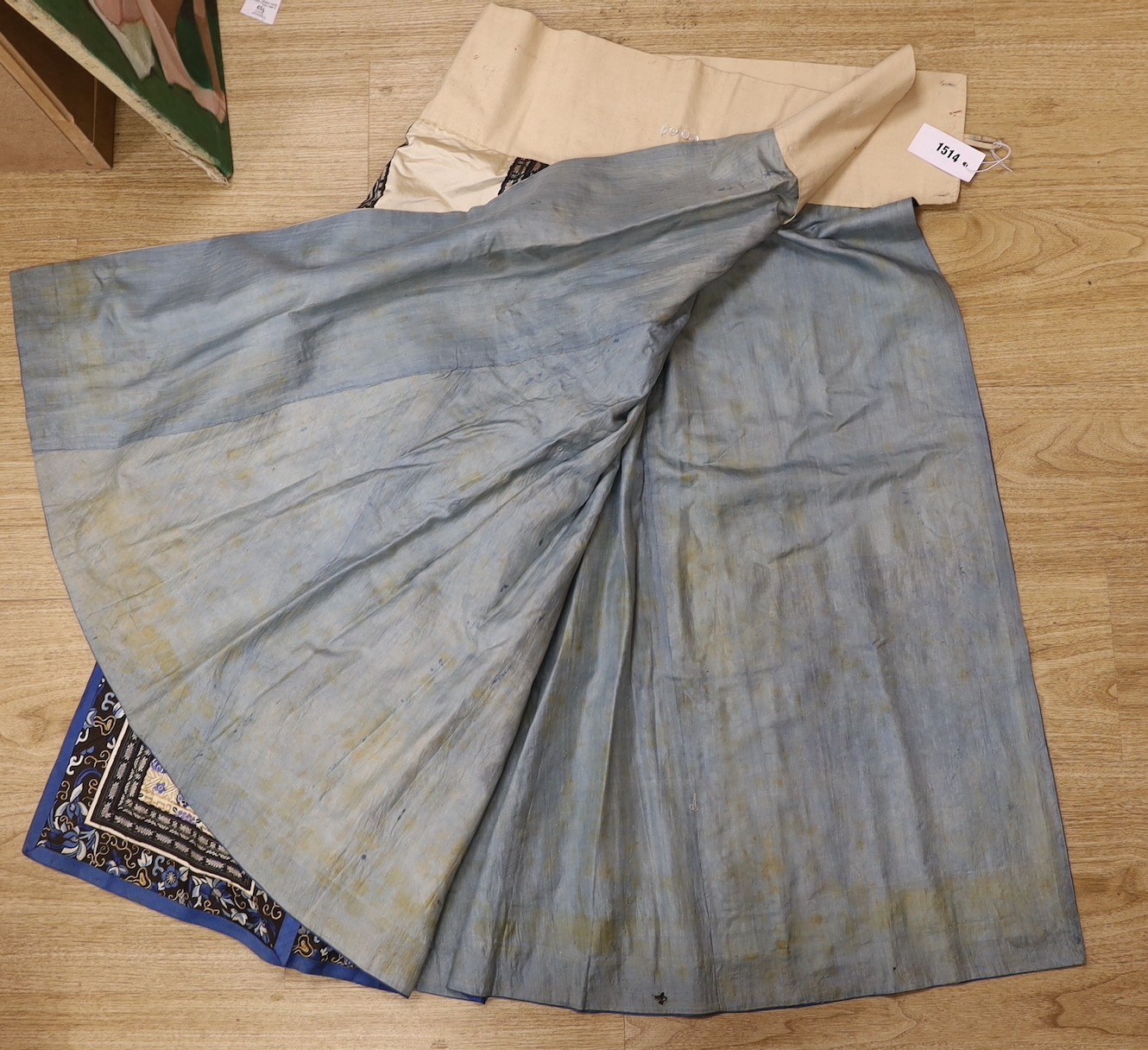 A 19th century multicoloured silk Chinese wedding skirt